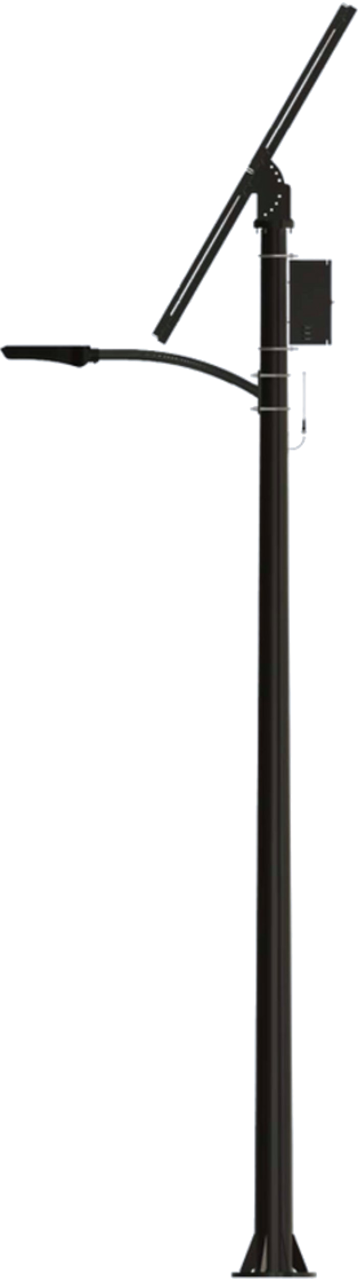 Cammi solar street light with separate solar panel and battery cabinet