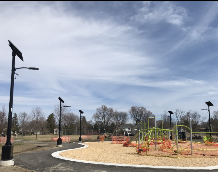 Clear Blue solar lighting at Paradise Park, Ajax